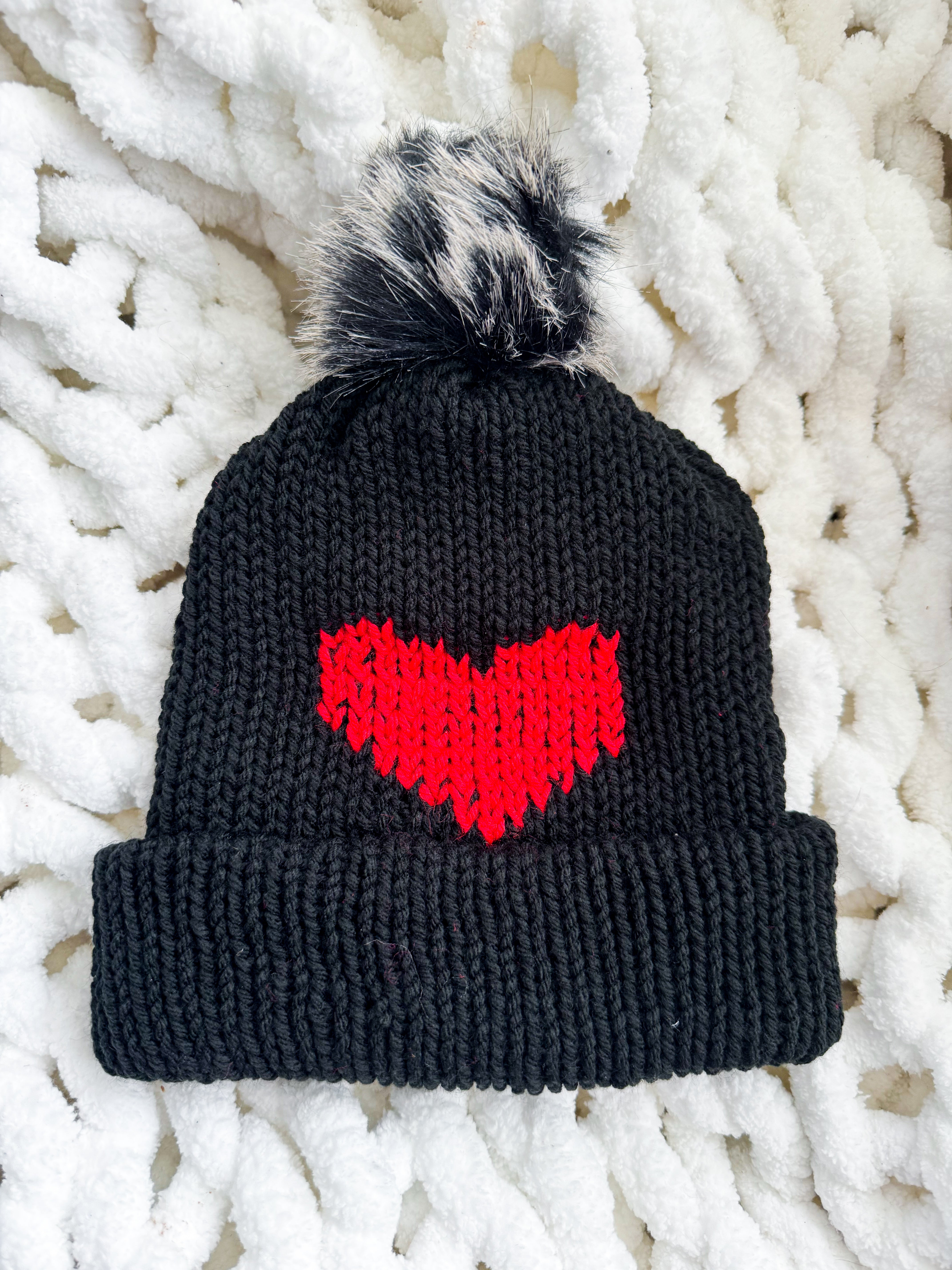 Valentines Knit Hat - Pick Your Color