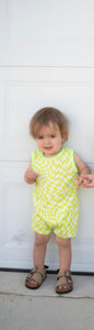 Neon Checkered Tank Romper