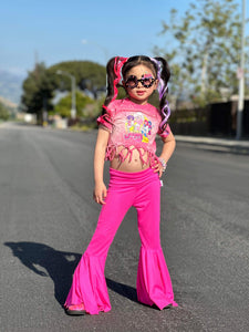 Neon Ruffle Bell Bottoms