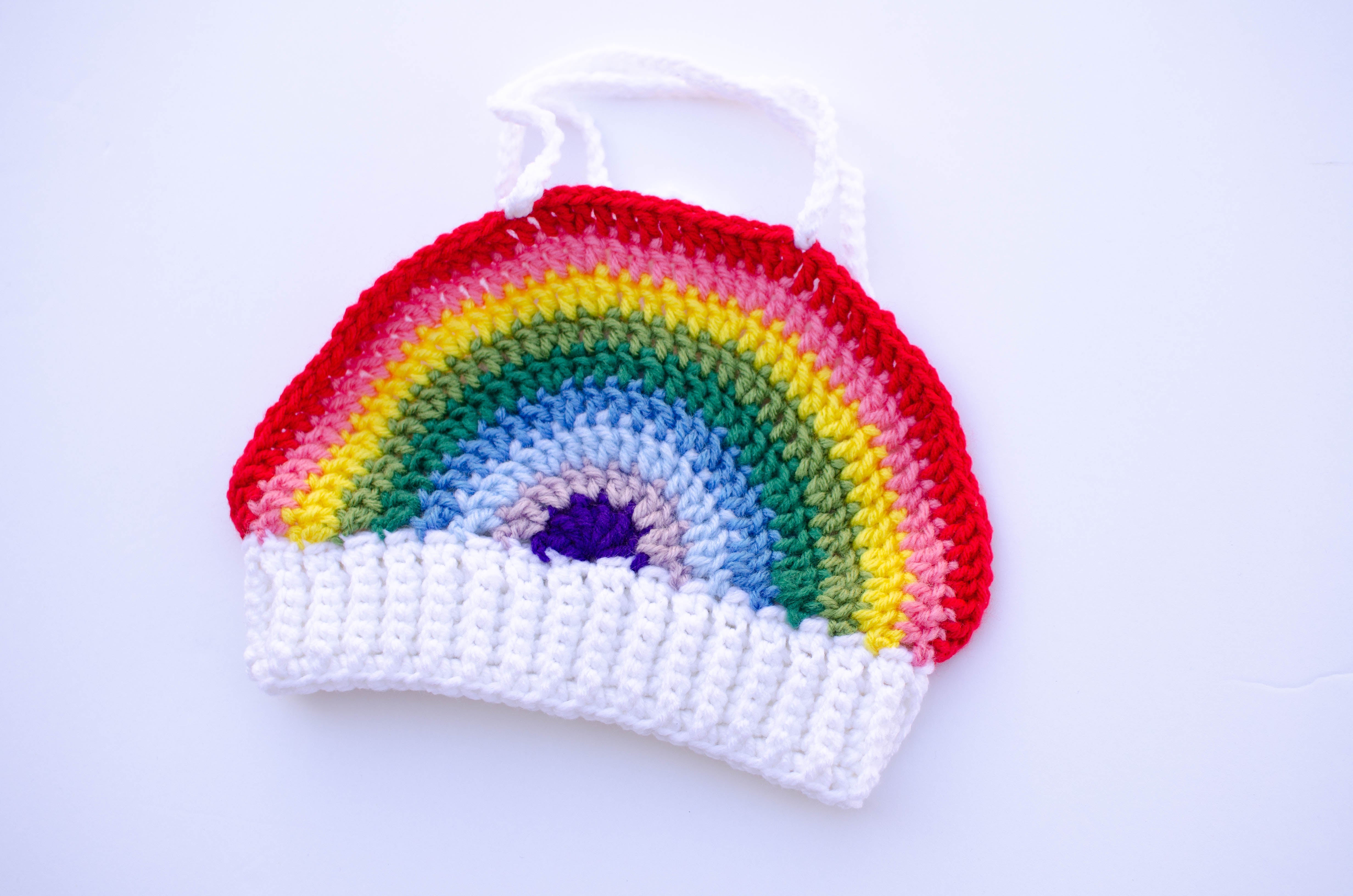 Rainbow Crochet Boho Halter Crop Top