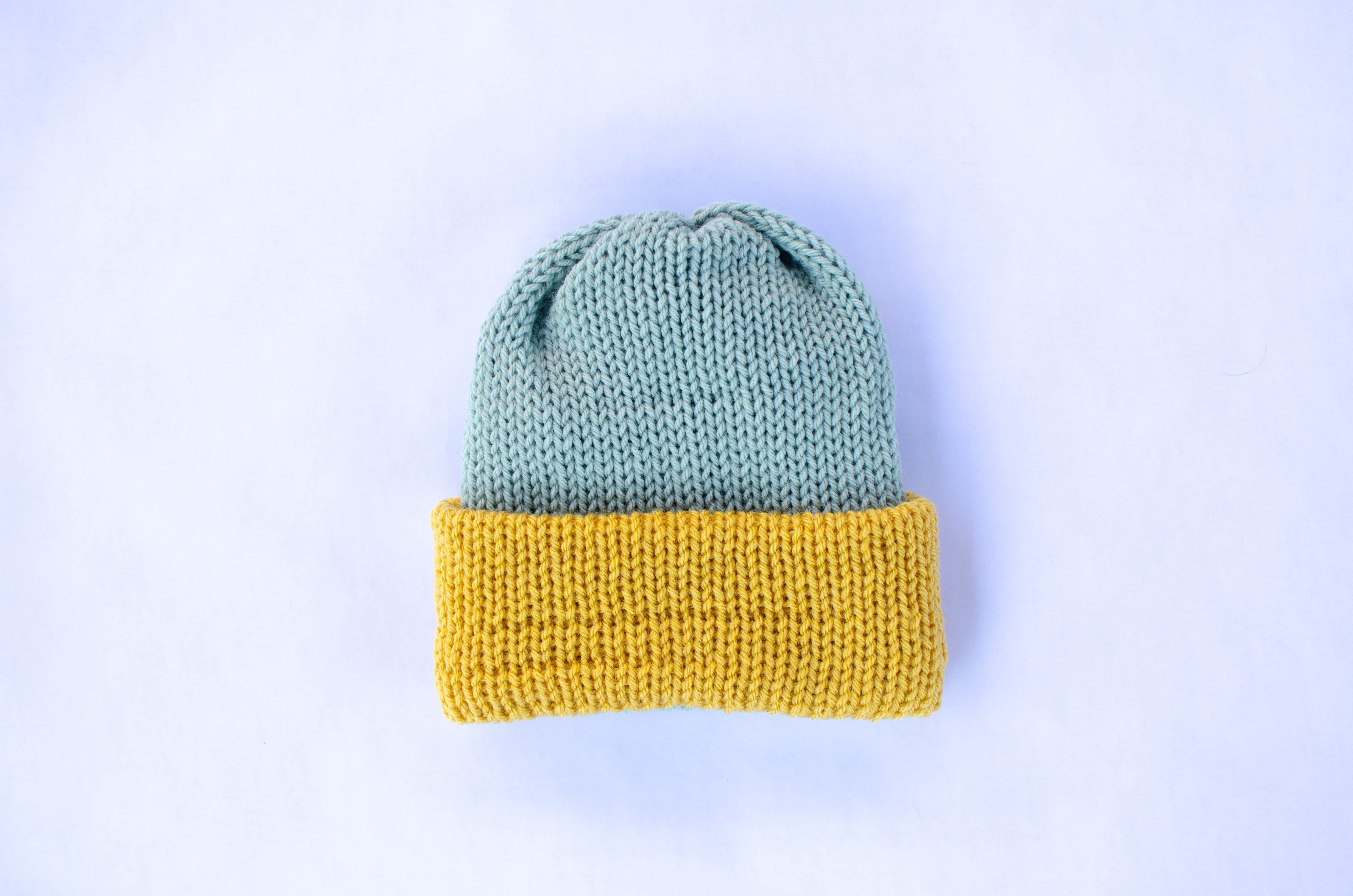 Reversible Knit Hat with Brim - Child