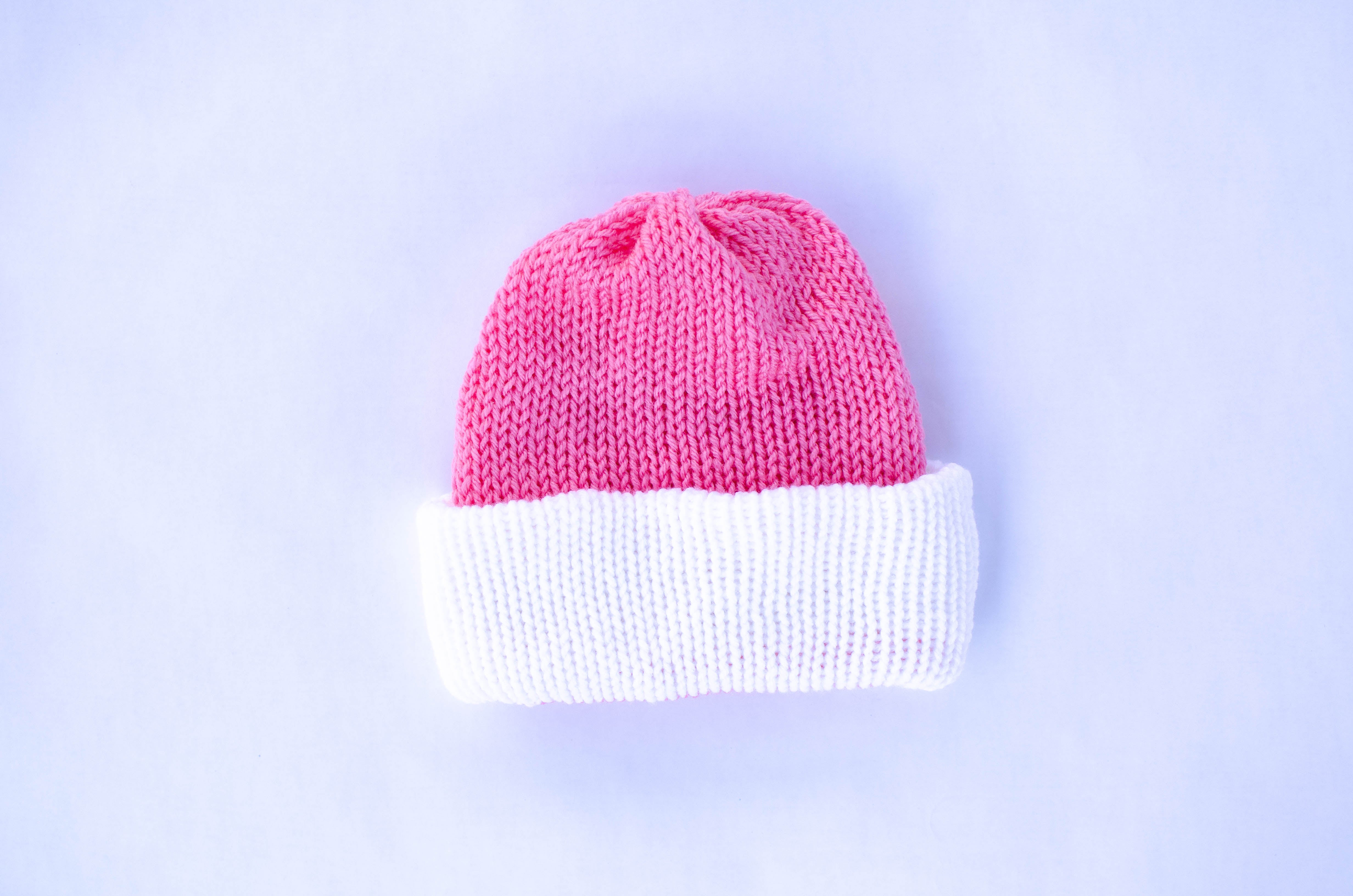 Reversible Knit Hat with Brim - Child