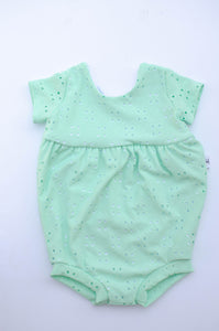 Mint Eyelet Romper