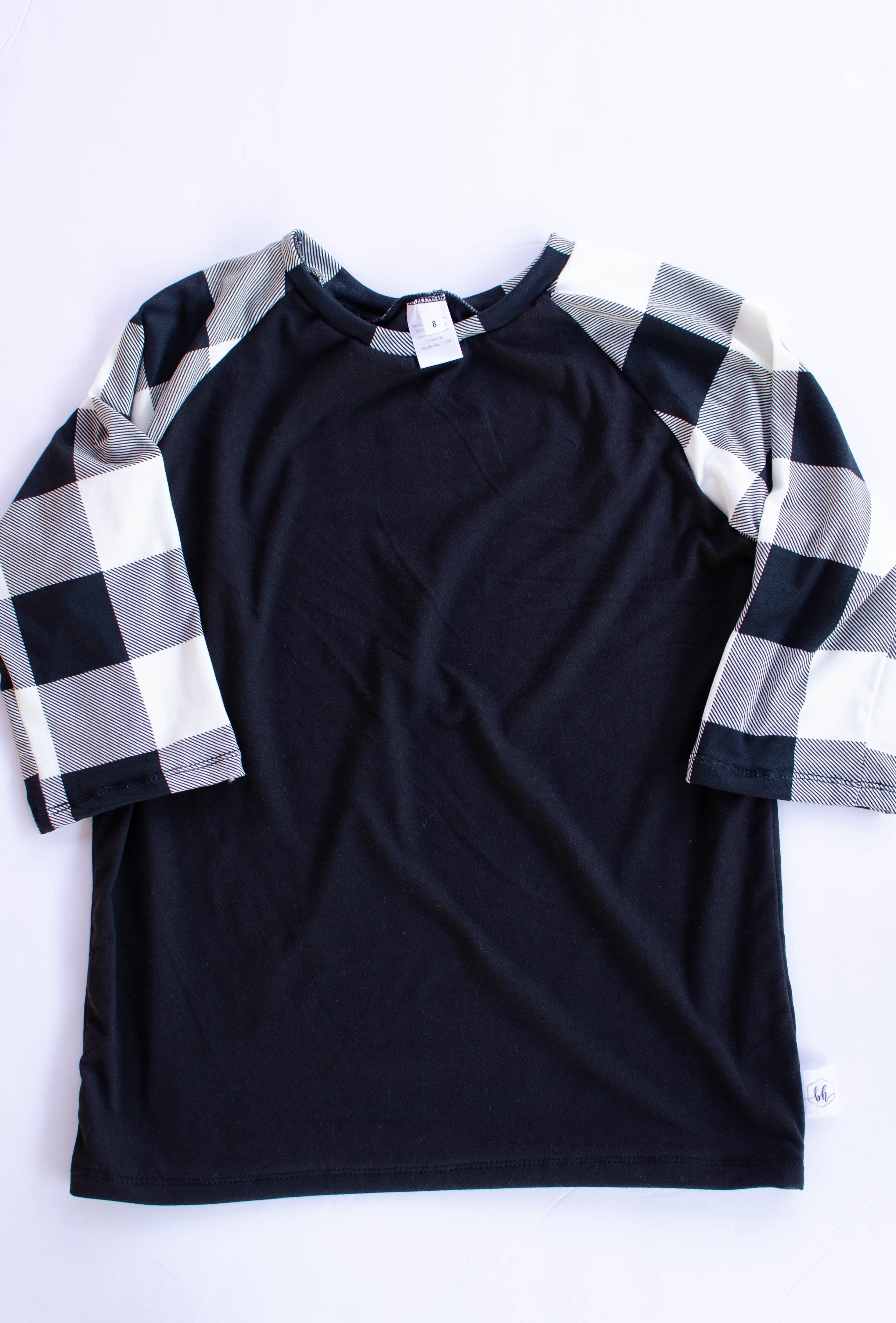 White Buffalo Plaid Raglan T-Shirt