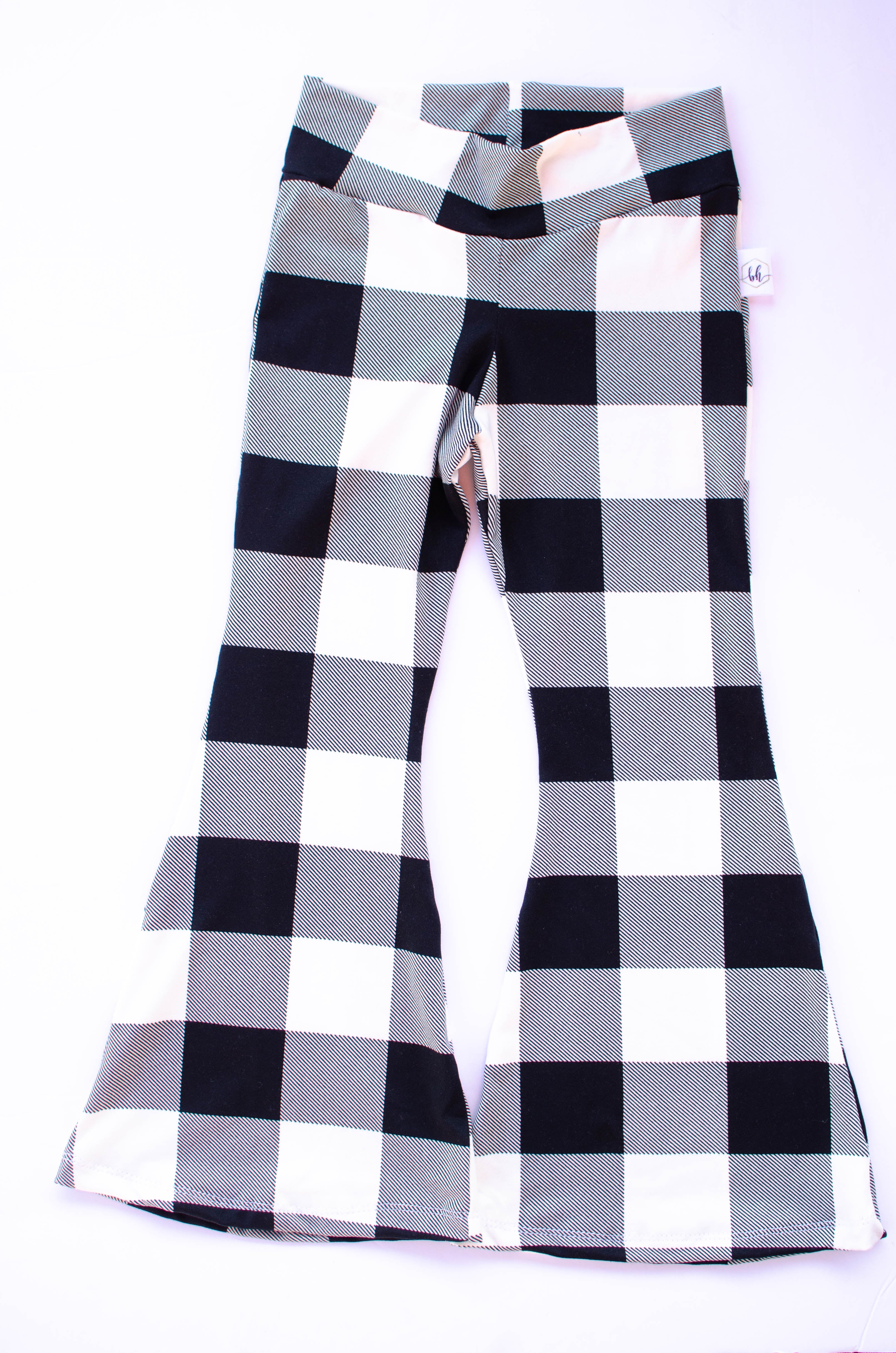 White Buffalo Plaid Bell Bottoms