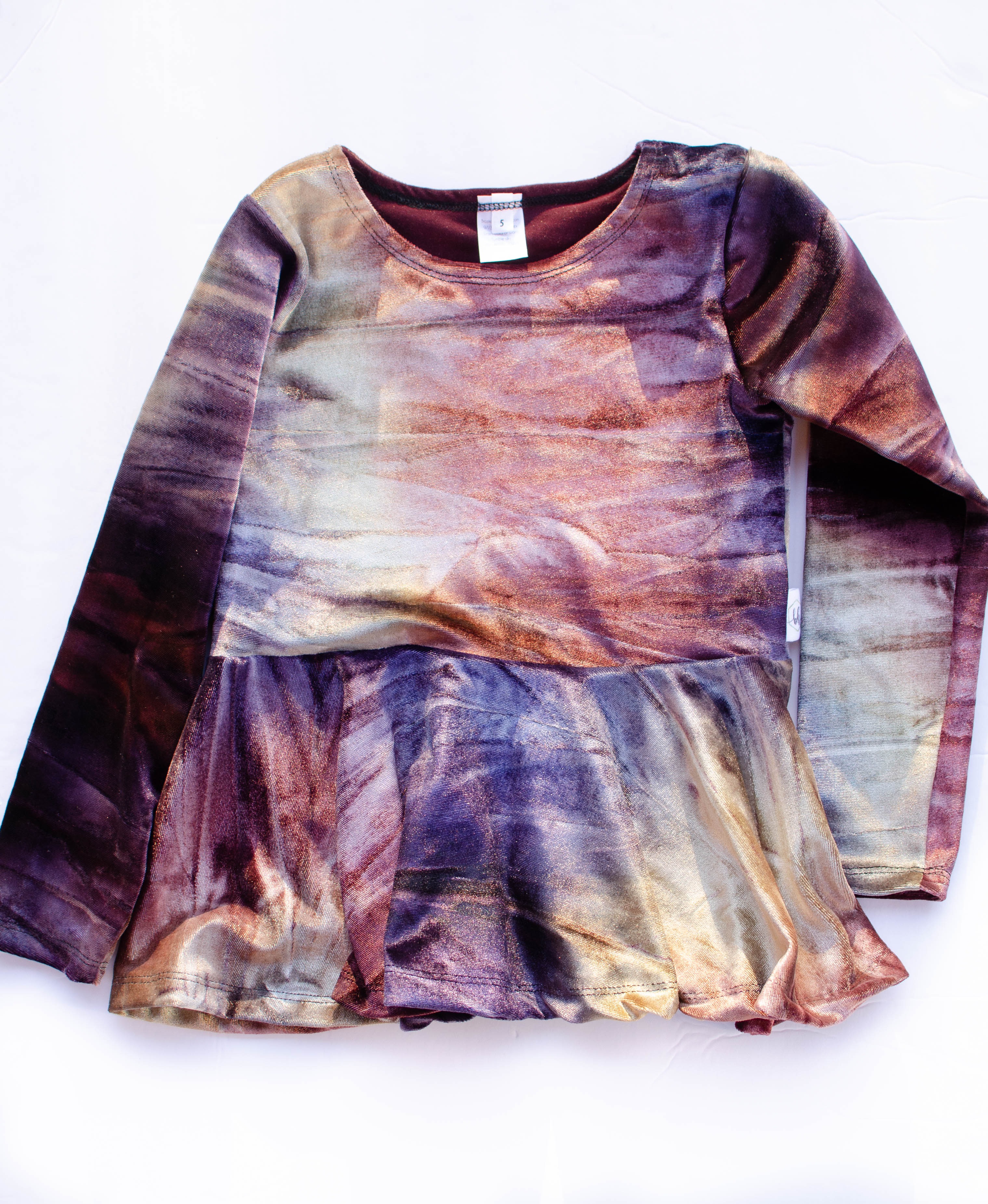 Velvet Tie Dye Peplum