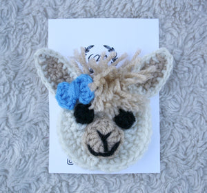 Llama / Alpaca Crochet Hair Bow or Headband