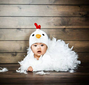 Rooster / Chicken Crochet Beanie Hat Yellow Chick White Chicken