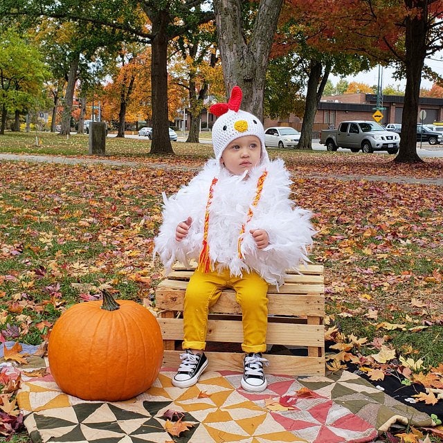 Rooster / Chicken Crochet Beanie Hat Yellow Chick White Chicken