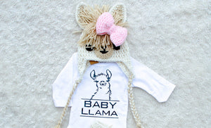 Baby Llama Bodysuit and Hat Set