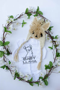 Baby Llama Bodysuit and Hat Set