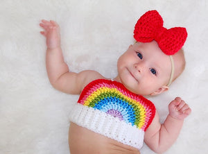 Rainbow Crochet Boho Halter Crop Top