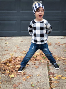 White Buffalo Plaid Raglan T-Shirt