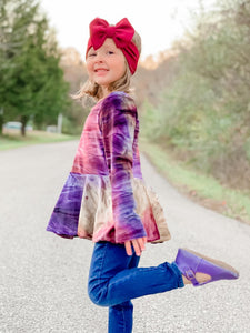 Velvet Tie Dye Peplum